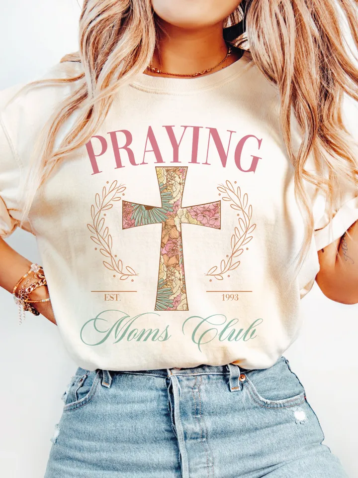 Praying Moms Club Png, , Popular Christian png Sublimation, Christian Mom Shirt Designs, Mothers Day Png, Bible verse png,Social Club Png