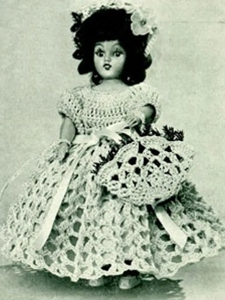Vintage Crochet Pattern Dress for Doll Park Avenue Belle Doll Pattern Digital Download PDF