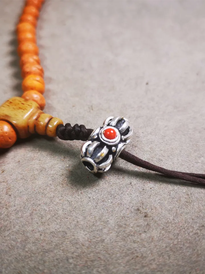 Gandhanra Handmade Tibetan Amulet,Vajra Pendant for Mala,Bag Hanging,0.75&quot; × 0.4&quot;