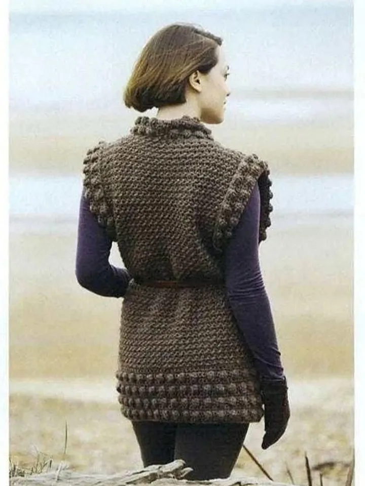 Vest crochet pattern, chunky vest pattern, waistcoat pattern pdf, sleeveless cardigan instant download