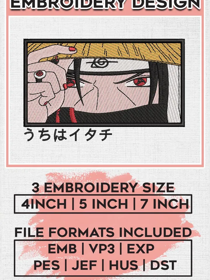 Uchiha Itachi Eyes Embroidery Design / Anime Naruto File / Naruto Character Designs / Digital Download EMB_ANIME_72