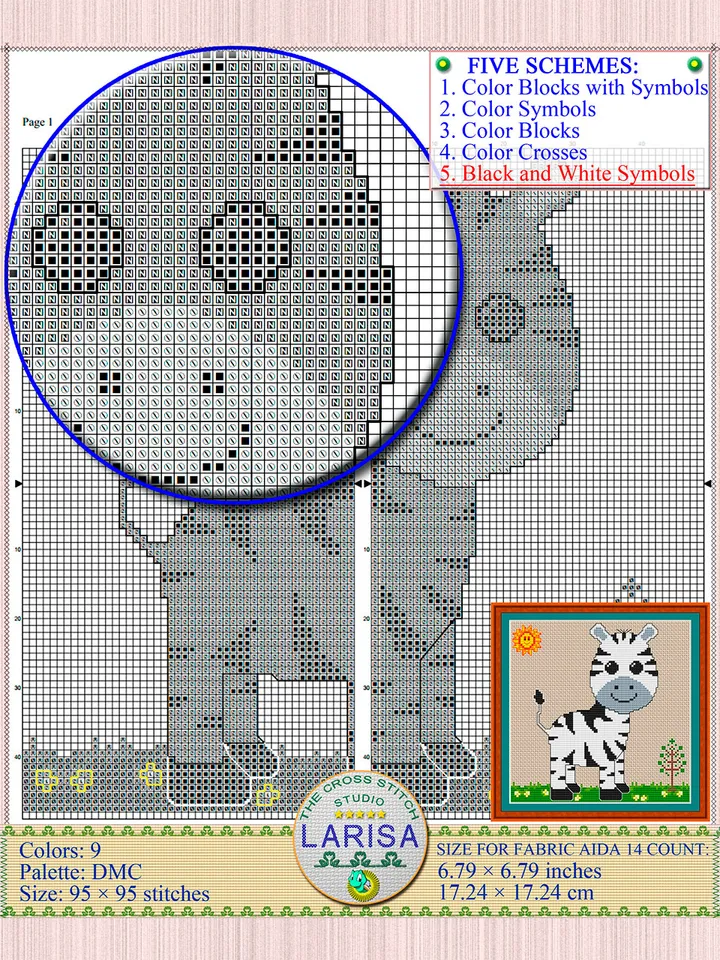 Zebra Cross Stitch Pattern | Cute Zebra Baby Pattern
