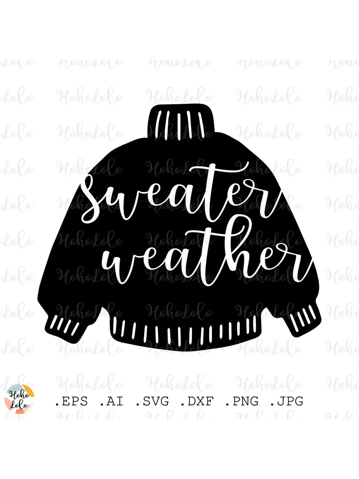 Sweater Weather Svg, Sweater Weather Lettering, Sweater Weather Cricut, Cozy Fall Svg, Sweater Weather Clipart Png, Sweater Weather Linocut Svg