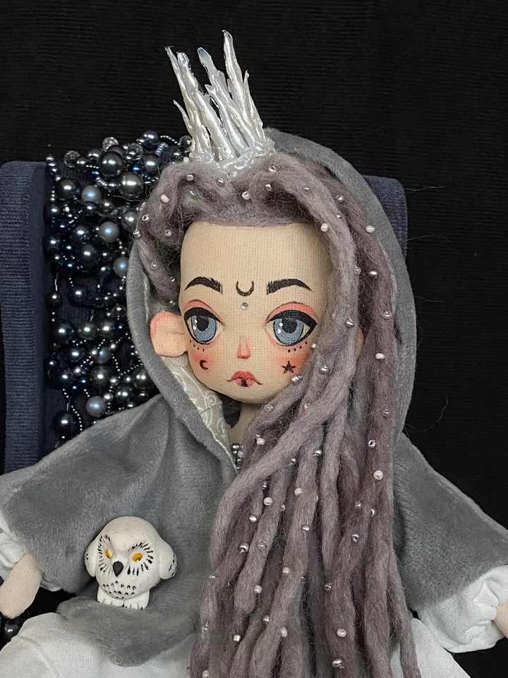 White Queen doll with dreadlocks and tattoos