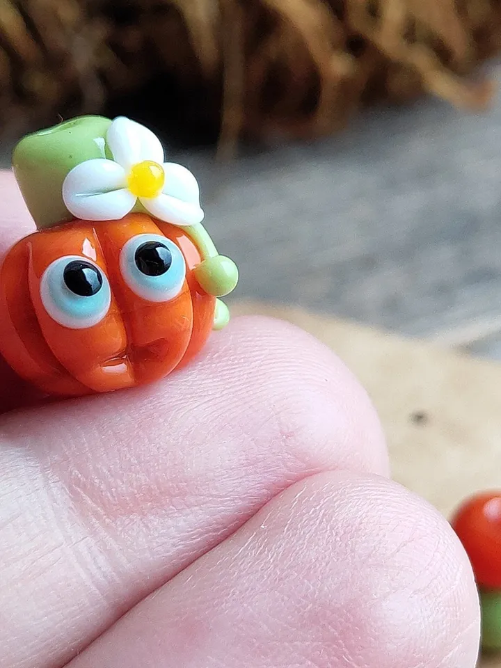 Tiny monster miniature Pumpkin figurine glass monster figurine Glass pumpkin for terrarium decoration Halloween miniature