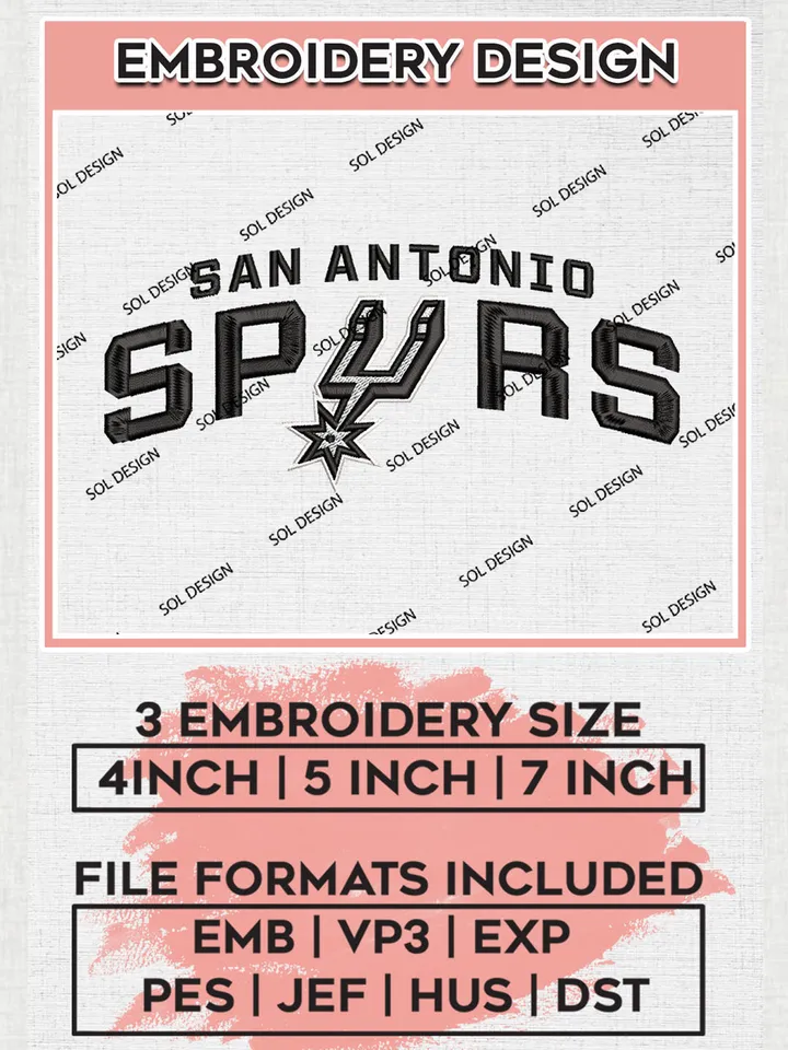 NBA San Antonio Spurs Logo Embroidery Design, NBA San Antonio Spurs Machine Embroidery Files, NBA Machine Embroidery Design, Machine Embroidery Design, Digital Download