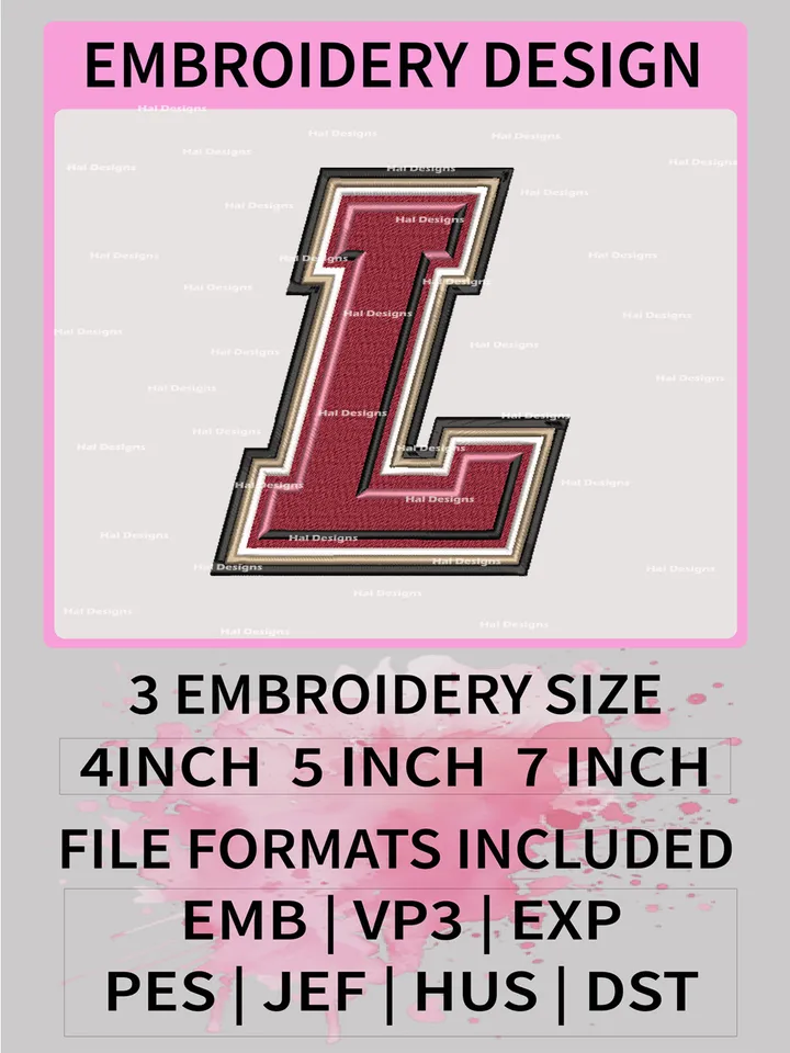 NCAA Lafayette Leopards Embroidery File, 3 Sizes, 6 Formats, NCAA Machine Embroidery Design, NCAA Logo, NCAA Teams