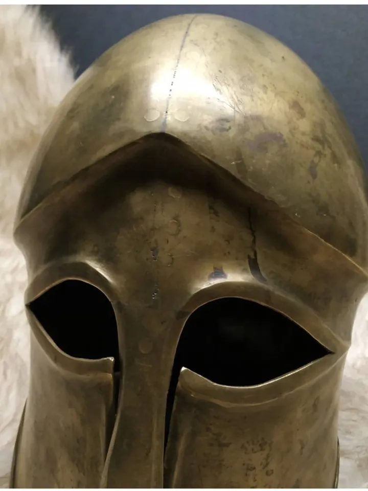 Ancient Greek - helmet of king Leonid - king of Sparta - Spartan helmet - brass