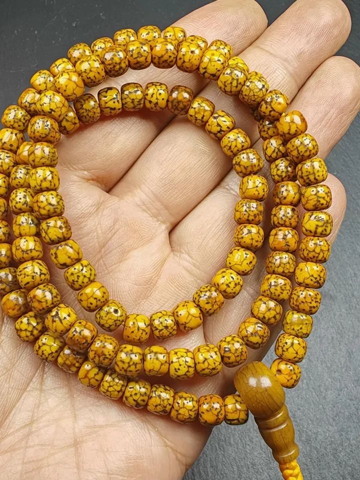 Gandhanra Old Tibetan Mala Beads Necklace,7mm Lotus Seed Beads Prayer Beads Bracelet,12.6" Length