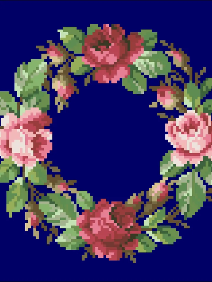 Antique Cross Stitch Pattern Flower Crown Antique Wreath Digital Download PDF