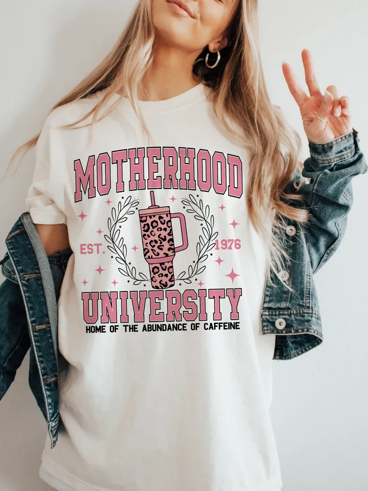 Motherhood University PNG, Funny Sublimation, funny mama png, Preppy Ice Coffee Mama, Sublimation, smart, funny, mama, mom, mothers day