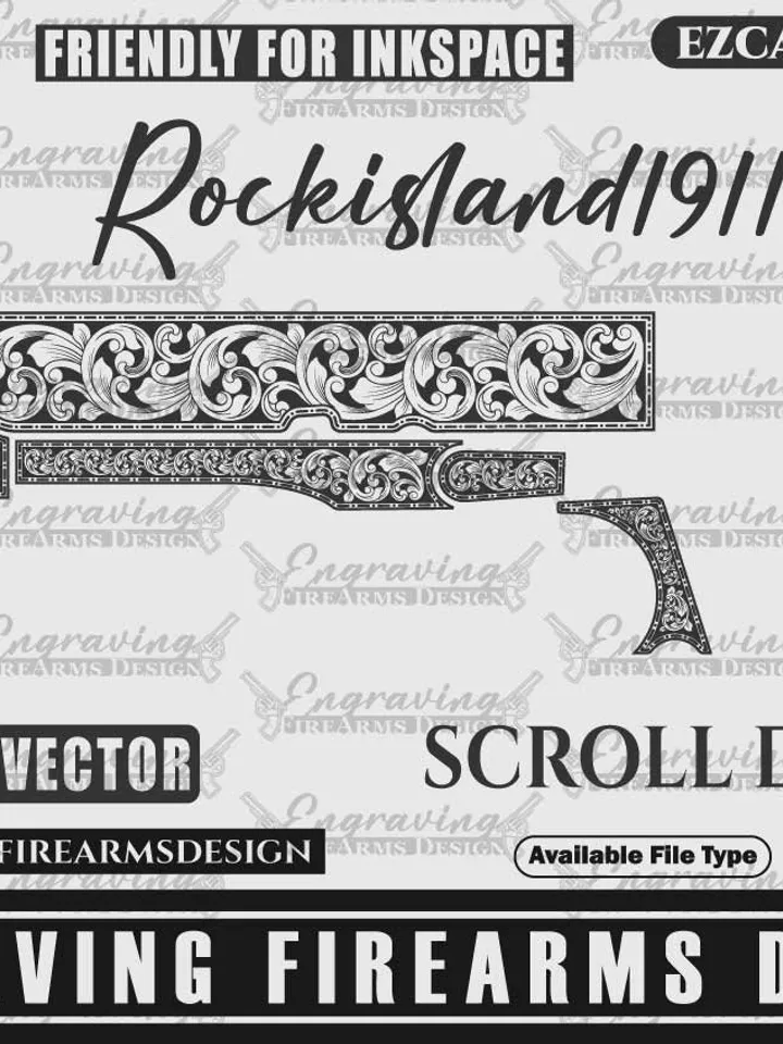 Rockisland1911 Scroll Design | Vector Bundle Design Svg