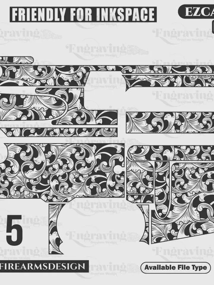 AR15 Scroll Design Svg,lasercut,laserengraving,fiberlaser,engravingfiles,laserpattern,engravingdesign,engravingpattern