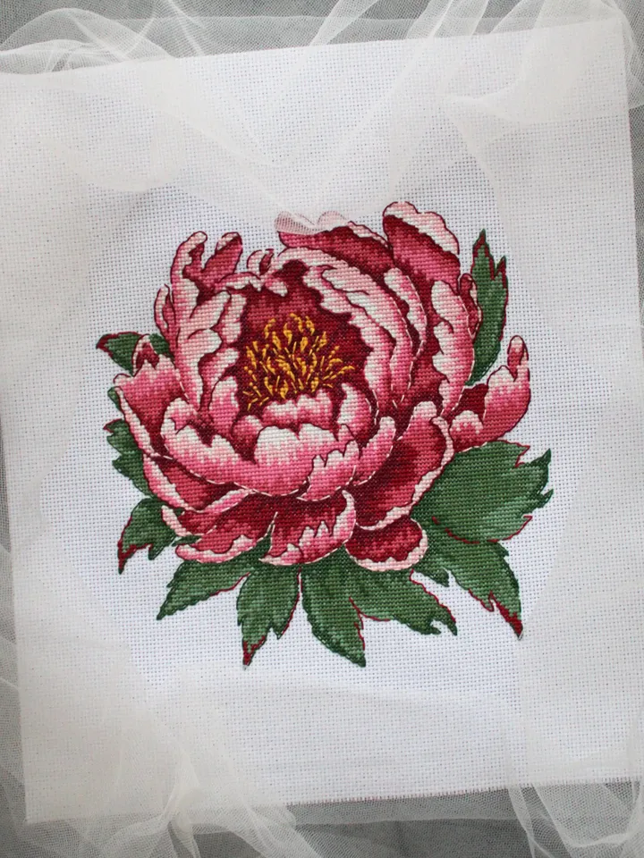 Cross stitch pattern Peony, PDF xstitch chart Flower