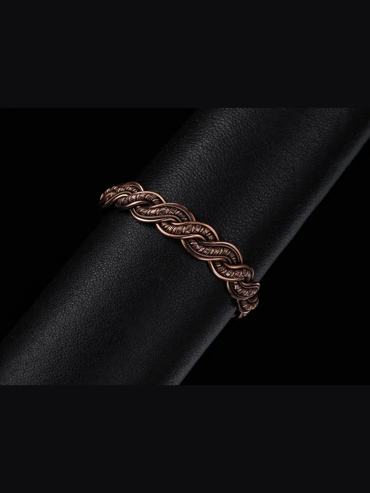 Copper wire wrapped bracelet for woman 7th Anniversary gift