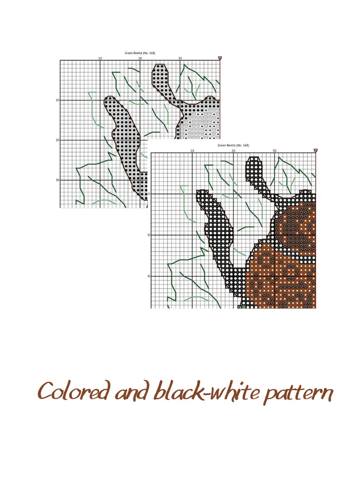 Set of cross stitch patterns Insects, cross stitch charts PDF