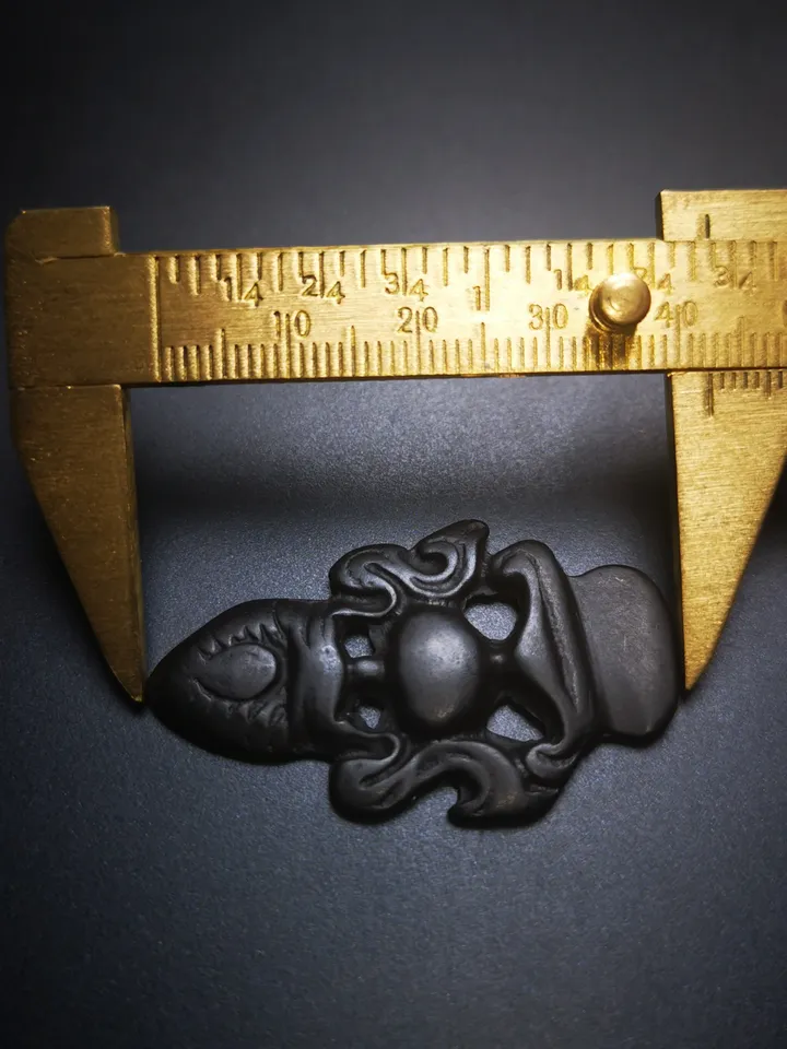 Gandhanra Antique Triratna Symbol Badge, Nubro,Tibetan Buddhist Protective Amulet Pendant,Made of Thokcha,60 Years Old