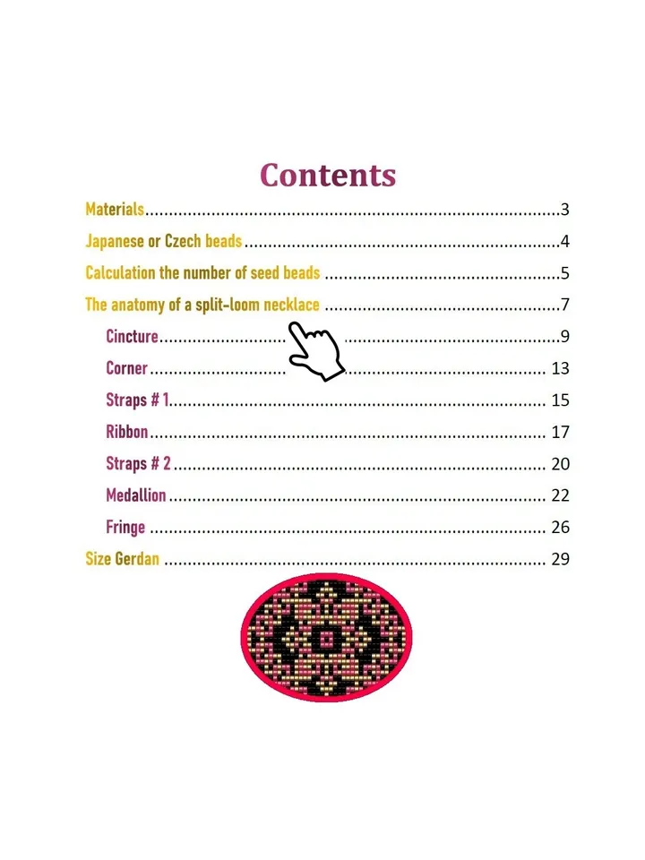 Bead loom pattern, scheme for a Gerdan-Split-Loom Necklace, Beaded Sautoir, Beading Loom only Pattern, Instant Download, PDF