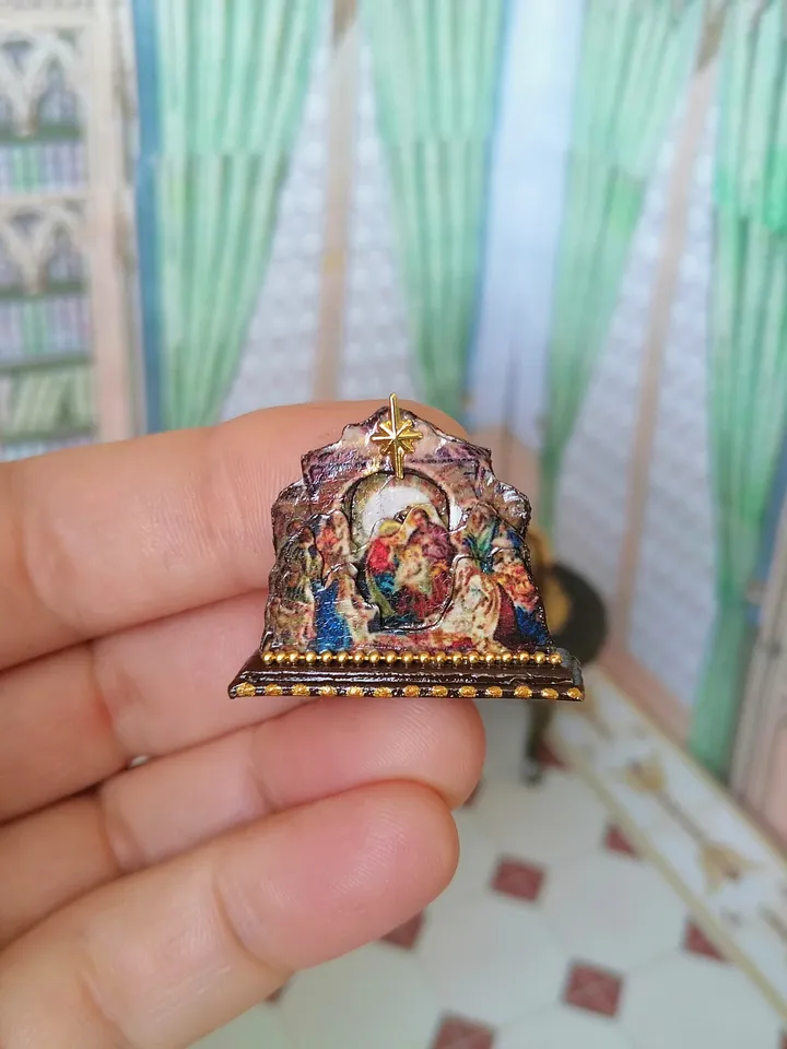Set of Christmas nativity scenes. Handmade. Christmas nativity scene. Christmas. Gift for Christmas. Dollhouse miniature.1:12. Handmade.