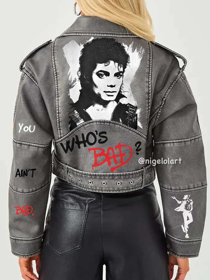 Painted leather jacket Michael Jackson Custom gifts King of pop Mj Dangerous Bad Smooth Criminal