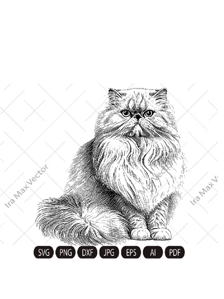 Cat Svg , Cat persian svg, Persian fluffy cat, cute kitten face svg, cute cat face svg, cat faces svg, face svg, cat svg bundle, cat image
