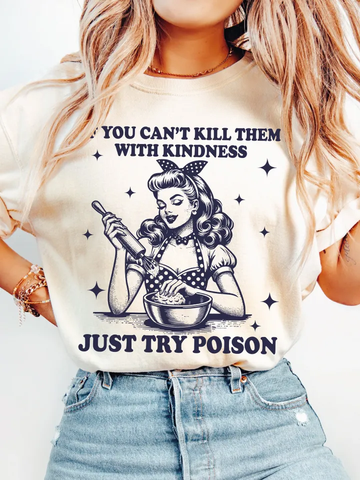 Kill Them With Kindness SVG PNG, Trendy Vintage Retro Housewife Funny Sarcastic Sublimation Design TShirt Mug Tote png SVG Cut File Download