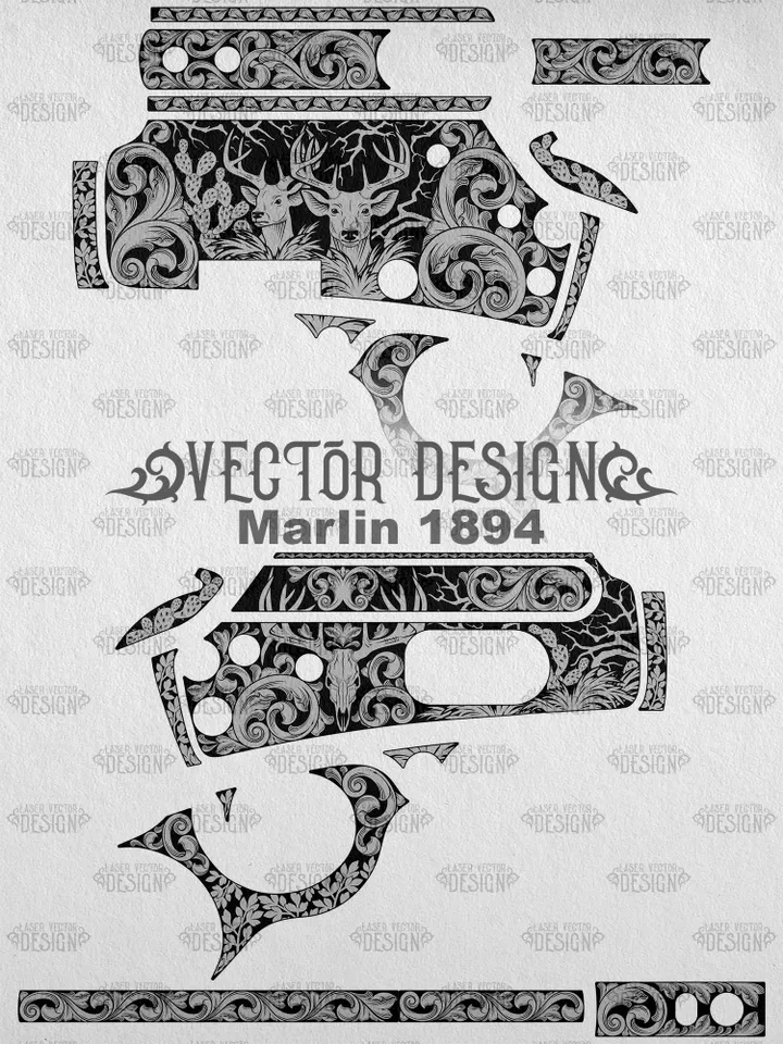 VECTOR DESIGN Marlin 1894 Scrolls and deers