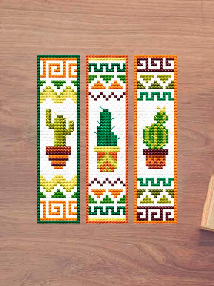 Cactus bookmarks Cross Stitch Pattern