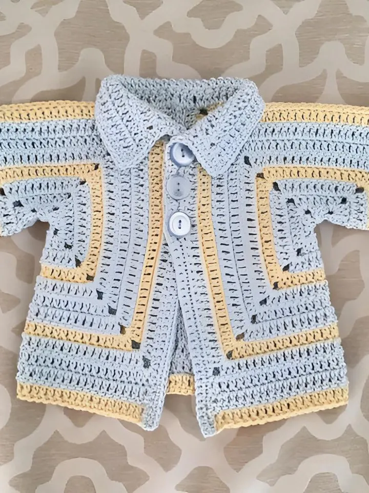 Cardigan hexagon baby, crochet hexagon cardigan, easy baby cardigan crochet pattern pdf