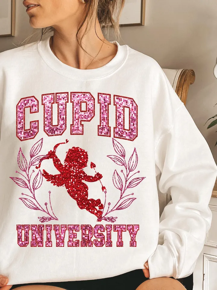 Coquette Cupid png, Coquett Cupid University, Faux Sequin Png Cupid University PNG, Valentine PNG, Valentines Day T Shirt Design, Love