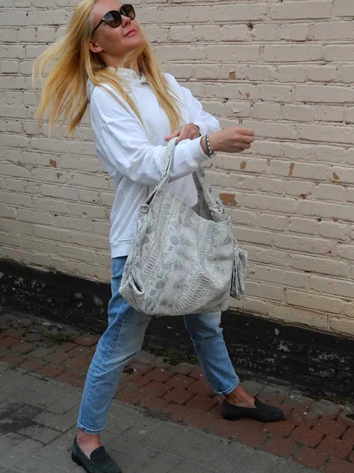 Big Soft Hobo Genuine Python Skin Classy Bag | Exotic Leather Bag | Soft Hobo Snakeprint Bag | Sport Bag | Python Casual Bag | Summer Bag