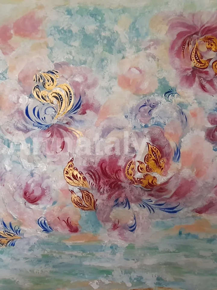 Abstract Flowers Modern Khokhloma