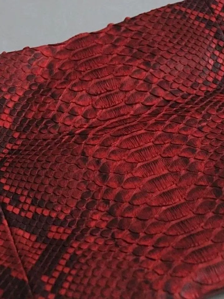 Genuine Python Skin Envelope Red Clutch | Exotic Leather Bags | Small Classy Handmade Clutch | Flat women Elegant Evening Clutch| Snake Bag