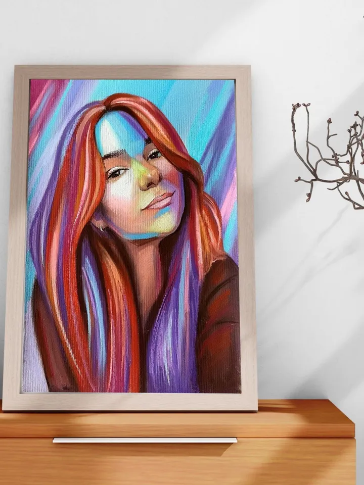 Pop art pastel portrait from photo | Hand drawn colored personalized pastel portrait | Hand painted custom abstract modern art portrait