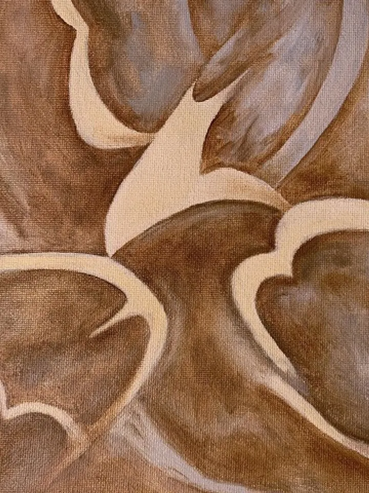 Abstract dark brown interior design painting