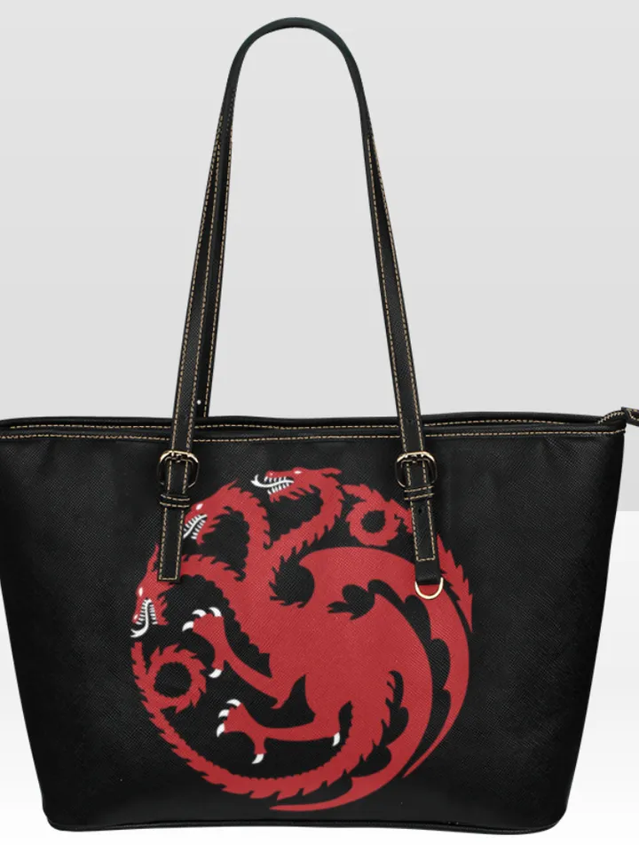 Targaryen Dragon Leather Tote Bag