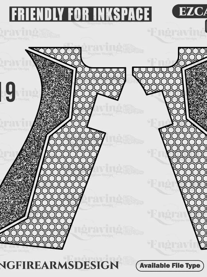 Glock19 Gen5 Grip Stippling pattern,Glock Stippling,svg,pattern,laserpattern,laserdesign