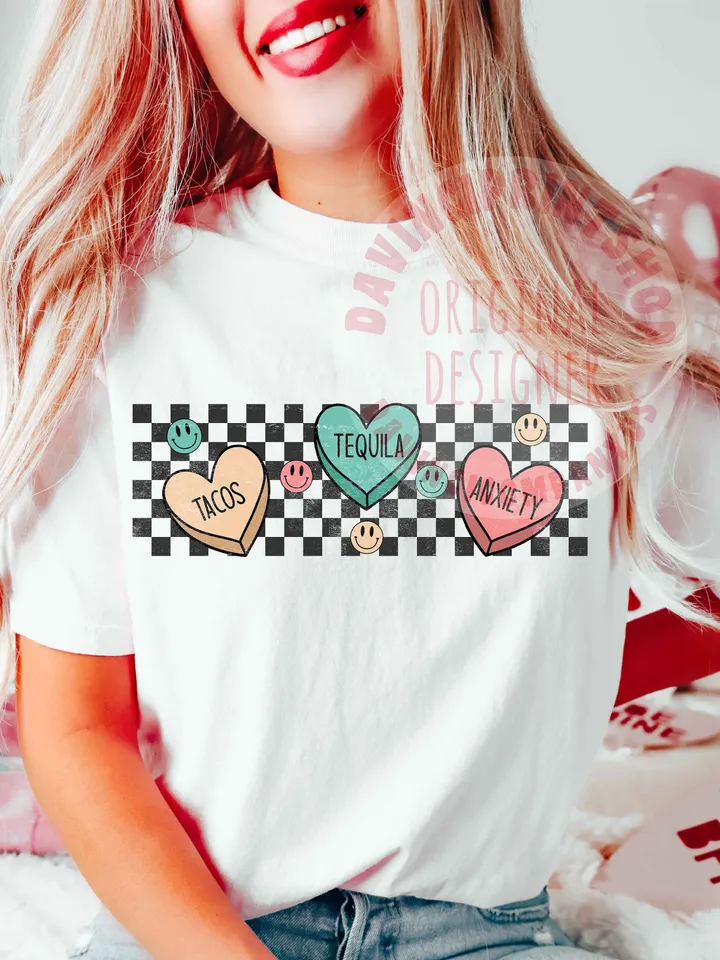 Tacos Tequila Anxiety, Valentines Sublimation, Anti Valentines png, Happy Face png, Valentines png, Sublimation Design, Digital Download