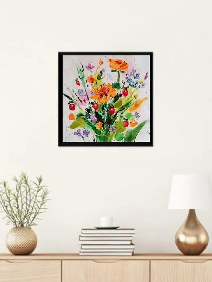 Wildflower Painting Daisy Original Art Impasto Oil Painting 微型绘画油畫掛畫