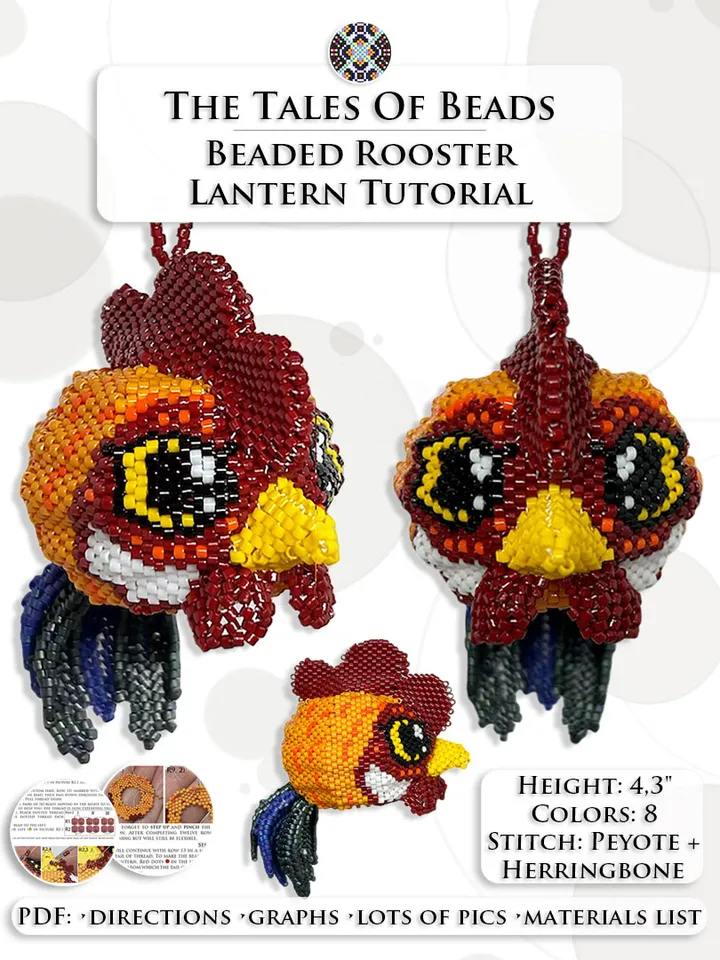 Beaded Animals Tutorials: Rooster Beading Pattern