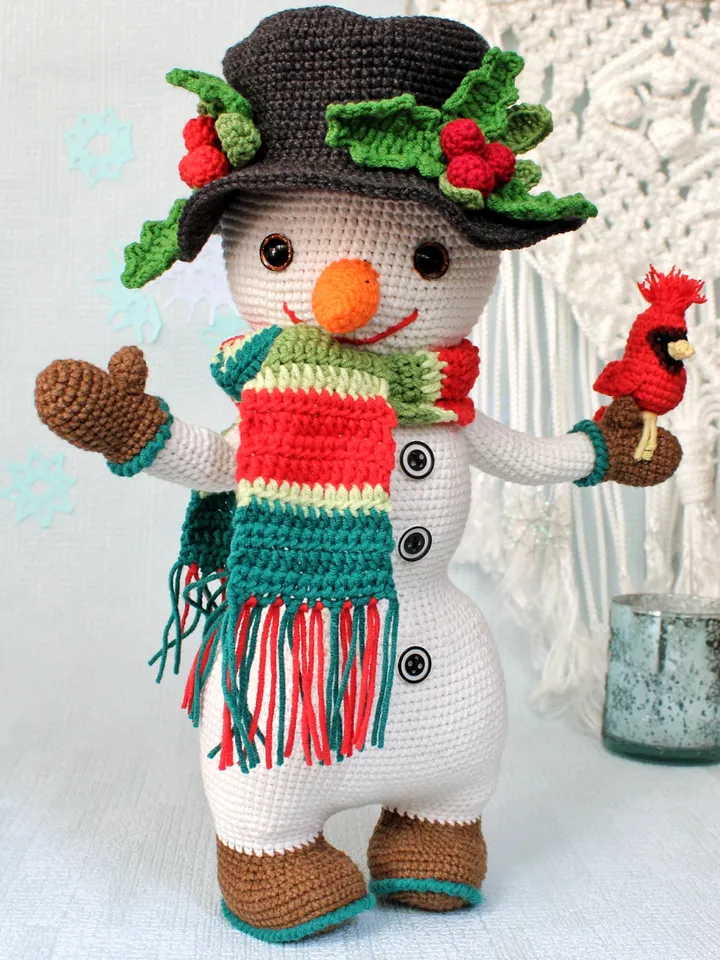 Big Snowman Crochet Pattern in English Christmas Snowman Amigurumi Toy