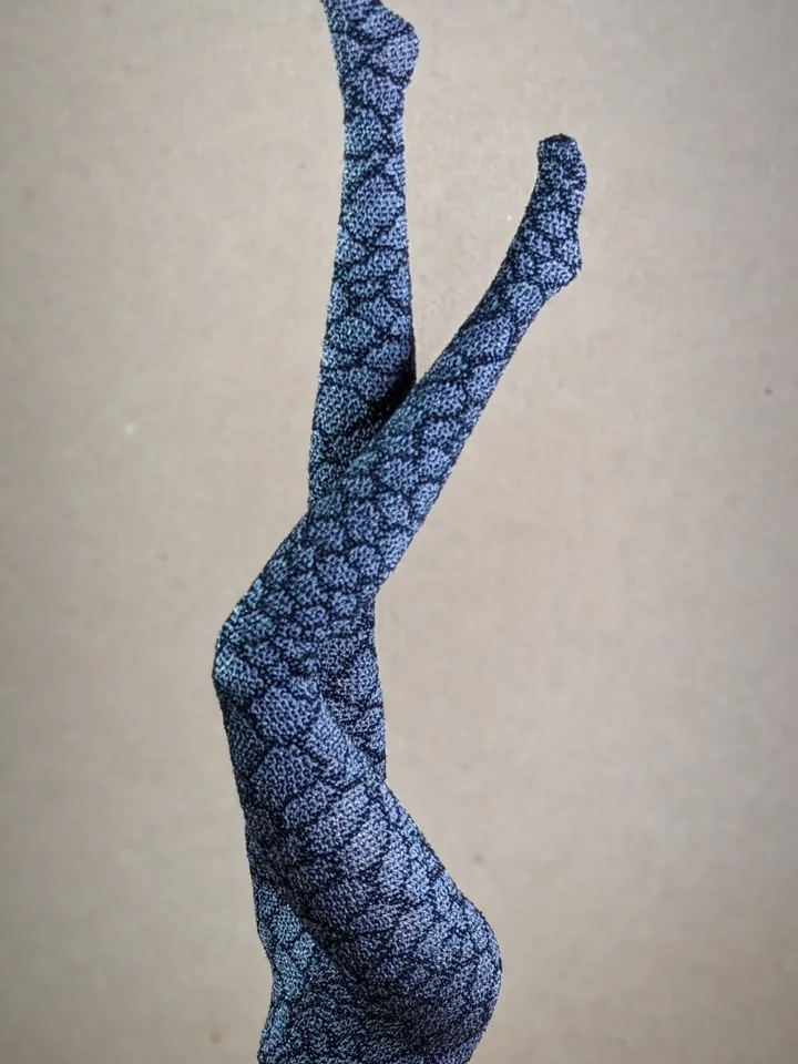 Handmade gray fishnet tights for 1/6 scale fashion dolls