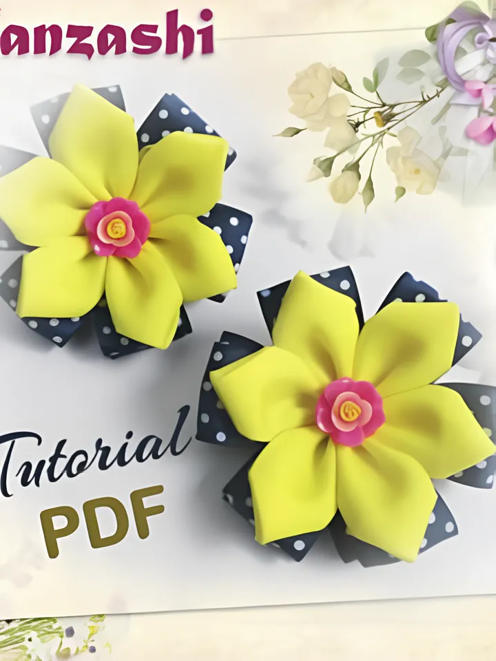 Kanzashi Flower Hair Scrunchie Tutorial