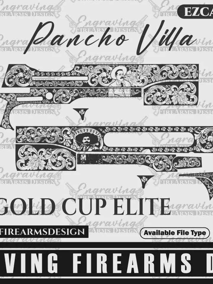 Engraving Firearms Design Colt Gold Cup Elite 38 Super Pancho Design