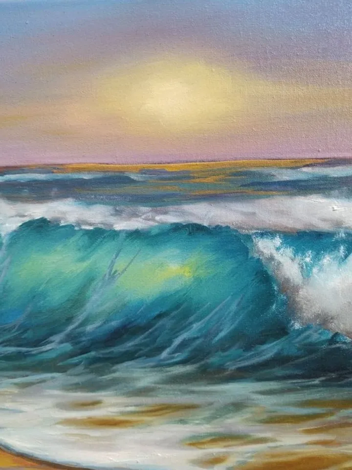 Sunset seascape oil painting