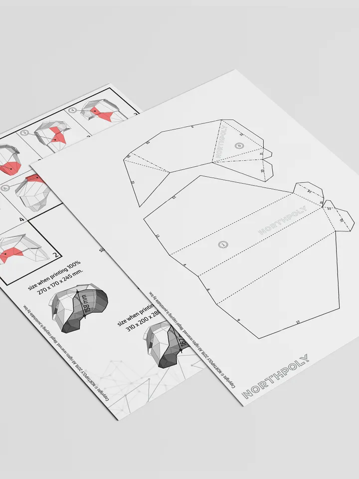 Papercraft Mask of the Future 2, Digital Template, PDF Download, Gurko, 3D Low Poly Animal Mask, DIY Origami, Pepakura, Paper Mask, Costume