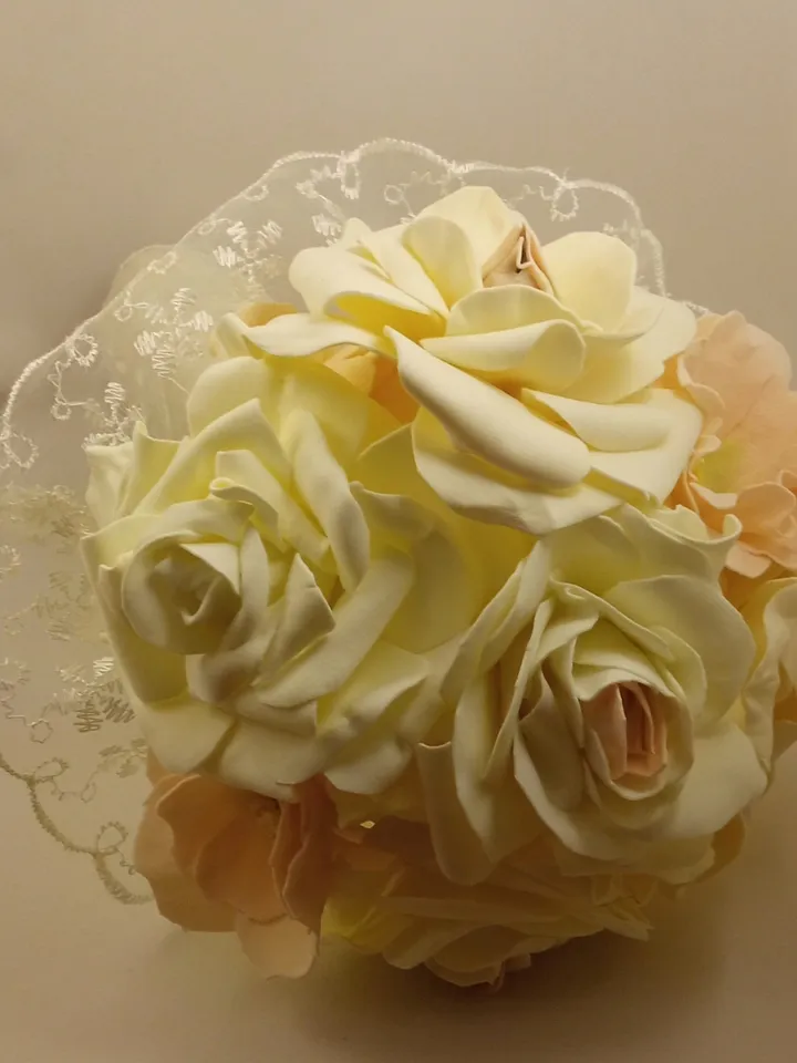 Handmade bridal bouquet double and boutonniere for groom/wedding bouquet/boutonniere for the groom/ wedding boutonniere
