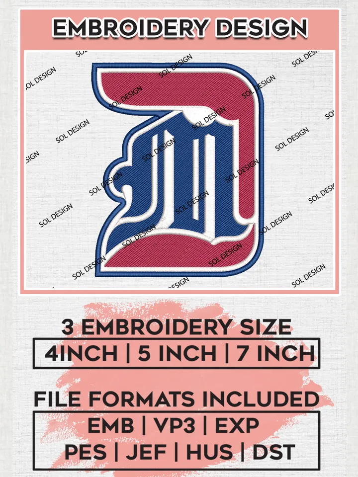 Detroit Mercy Titans Logo Machine Embroidery Design, NCAA Detroit Mercy Titans Embroidery Design Design files, NCAA Embroidery Designs, NCAA Machine Embroidery Designs, Digital Download