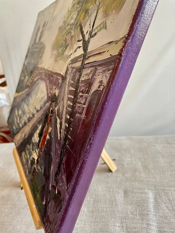 Paris painting, Original oil painting on canvas, Notre Dame Paris cityscape wall art