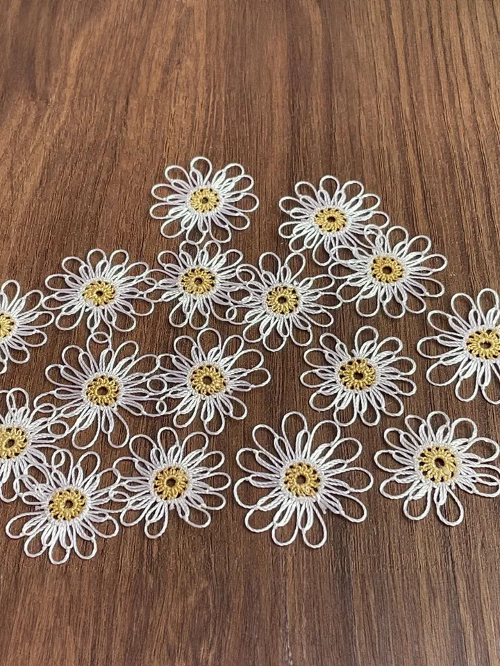 Elegant Needle Lace Daisy Motif Pattern PDF, Intricate Floral Design Tutorial, DIY Jewelry, Embellishments, or Decoration